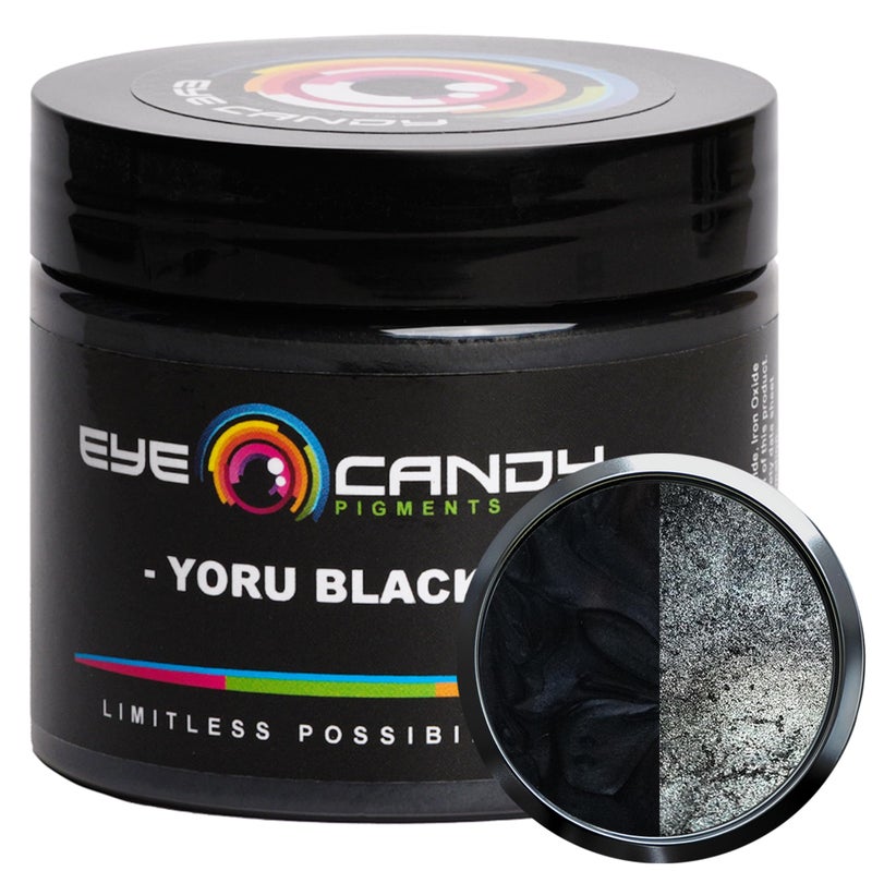 Eye Candy Pigments Premium Black Mica Powder - Yoru Black (50gr) - for Epoxy, Resin, Soap, Paint, Woodworking, Acrylic Pouring, Bath Bombs, Fishing Lures - DIY Arts and Crafts Additive - Image 1